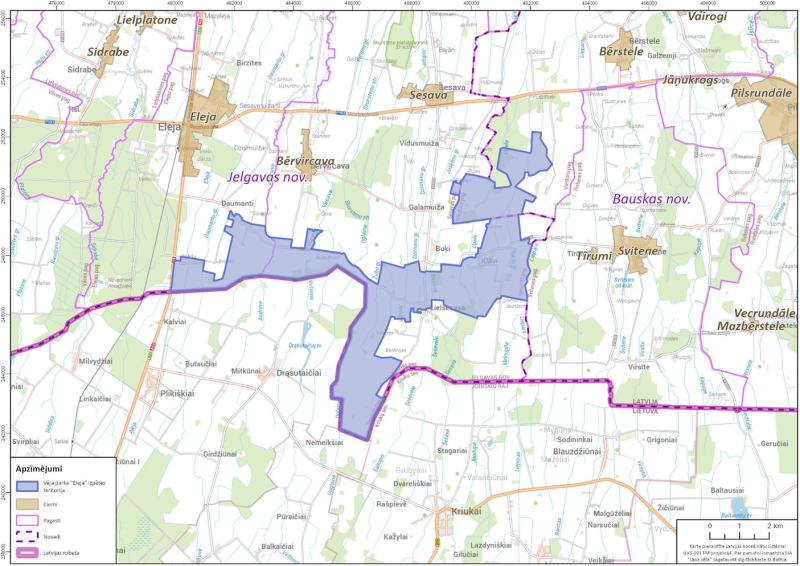 Plānotā vēja parka “Eleja” izpētes teritorija