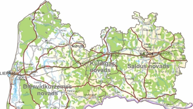 Dienvidkurzemes reģionālā atkritumu apsaimniekošanas plāna teritorija