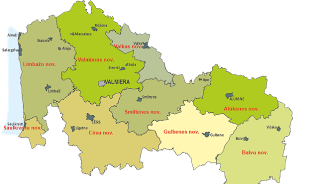 Vidzemes reģionālā atkritumu apsaimniekošanas plāna teritorija