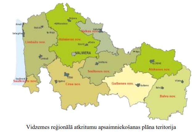 Vidzemes reģionālā atkritumu apsaimniekošanas plāna teritorija