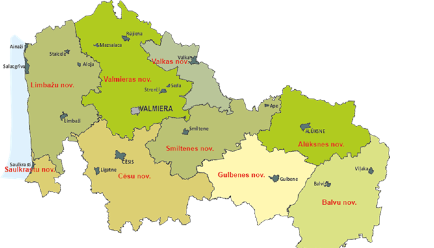 Vidzemes reģionālā atkritumu apsaimniekošanas plāna teritorija